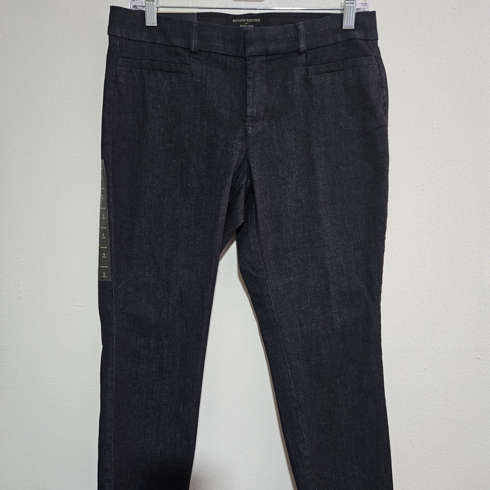 Banana Republic Black Denim Ponte Ankle Pants